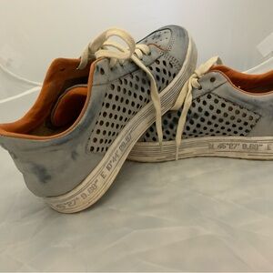 A.S. 98 Women’s Gray-Blue & Orange Leather Sneakers sz.37